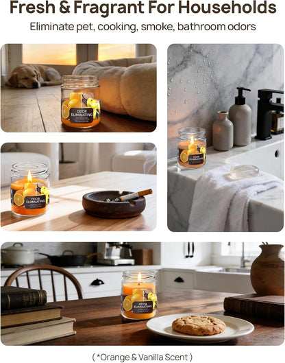 Odor Eliminating Candle Orange Vanilla for Pet Smoke Home3