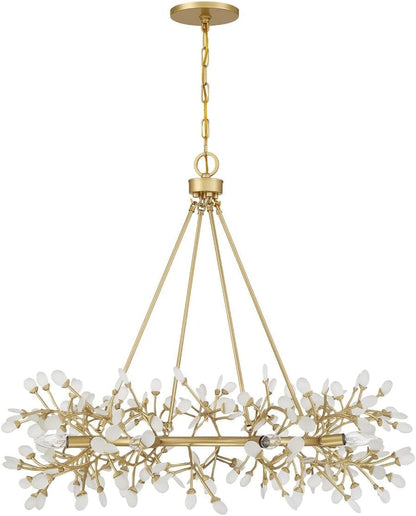1-9855-8-328 Once Coastal Organic Frosted Sea Glass Jewelry-Like round Chandelier by Breegan Jane, 8-Light 480 Total Watts, 32" H X 36" W, Spun Gold2