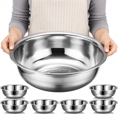 6 Pcs Stainless Steel Mixing Bowls Large for Salad, 13 Inch 7 Qt1
