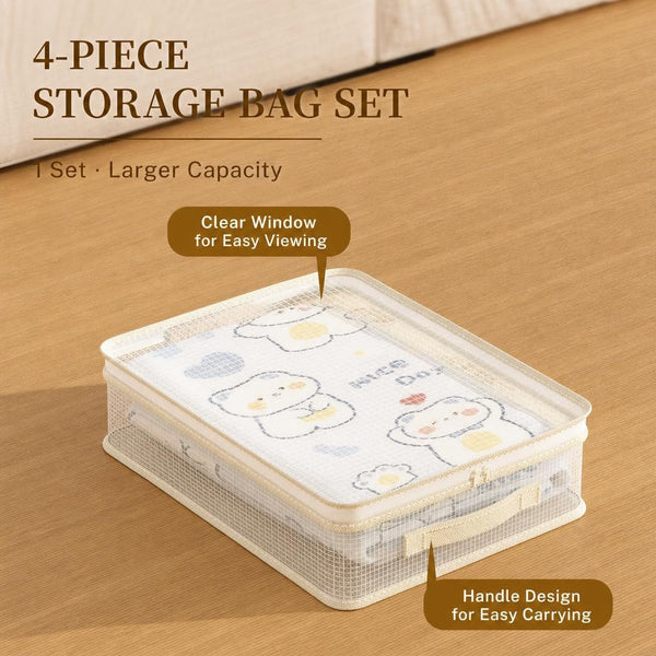 4Pcs Storage Cubes with Handles, Collapsible Fabric Storage Bins7