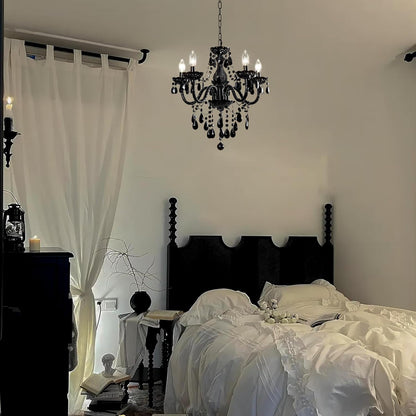 Black Modern 5-Light Crystal Chandelier Acrylic Hanging Pendant Light7