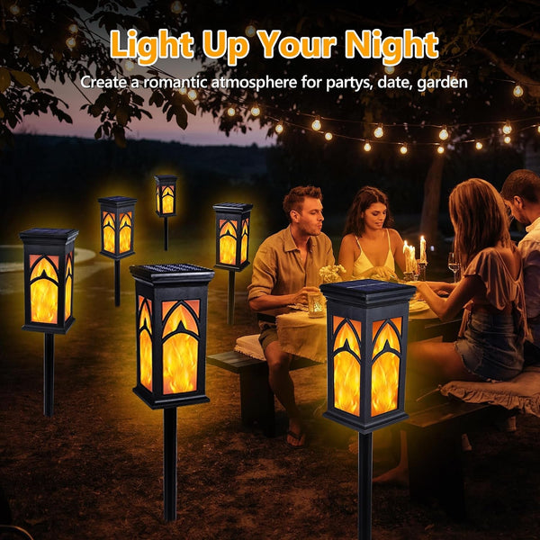 Solar Lights Outdoor, 6 Pack Solar Torch Light with Flickering Flame2