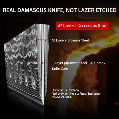 7 in Damascus Chef Knife, Japanese Santoku Chef'S Knife3
