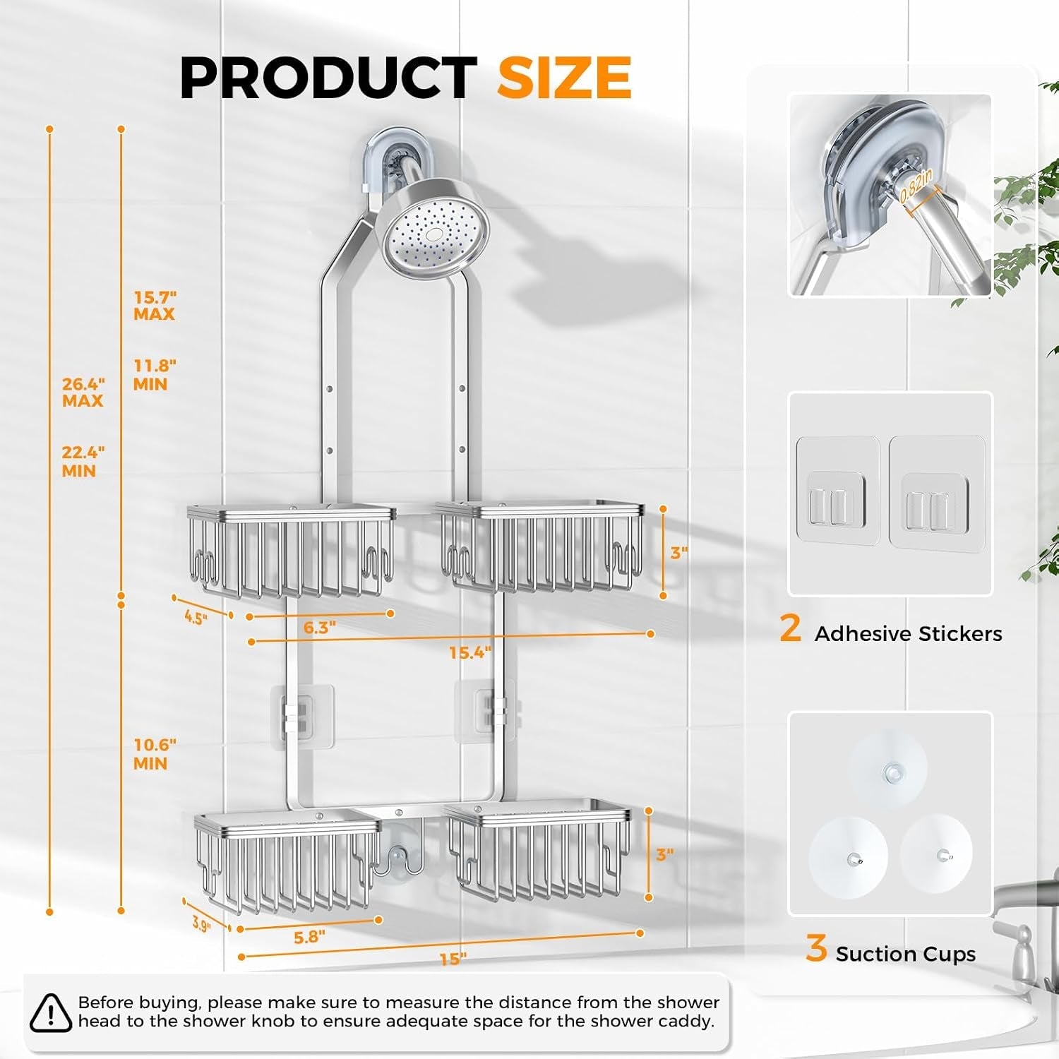adjustable-aluminum-shower-caddy-hanging-for-handheld-showerhead-silver