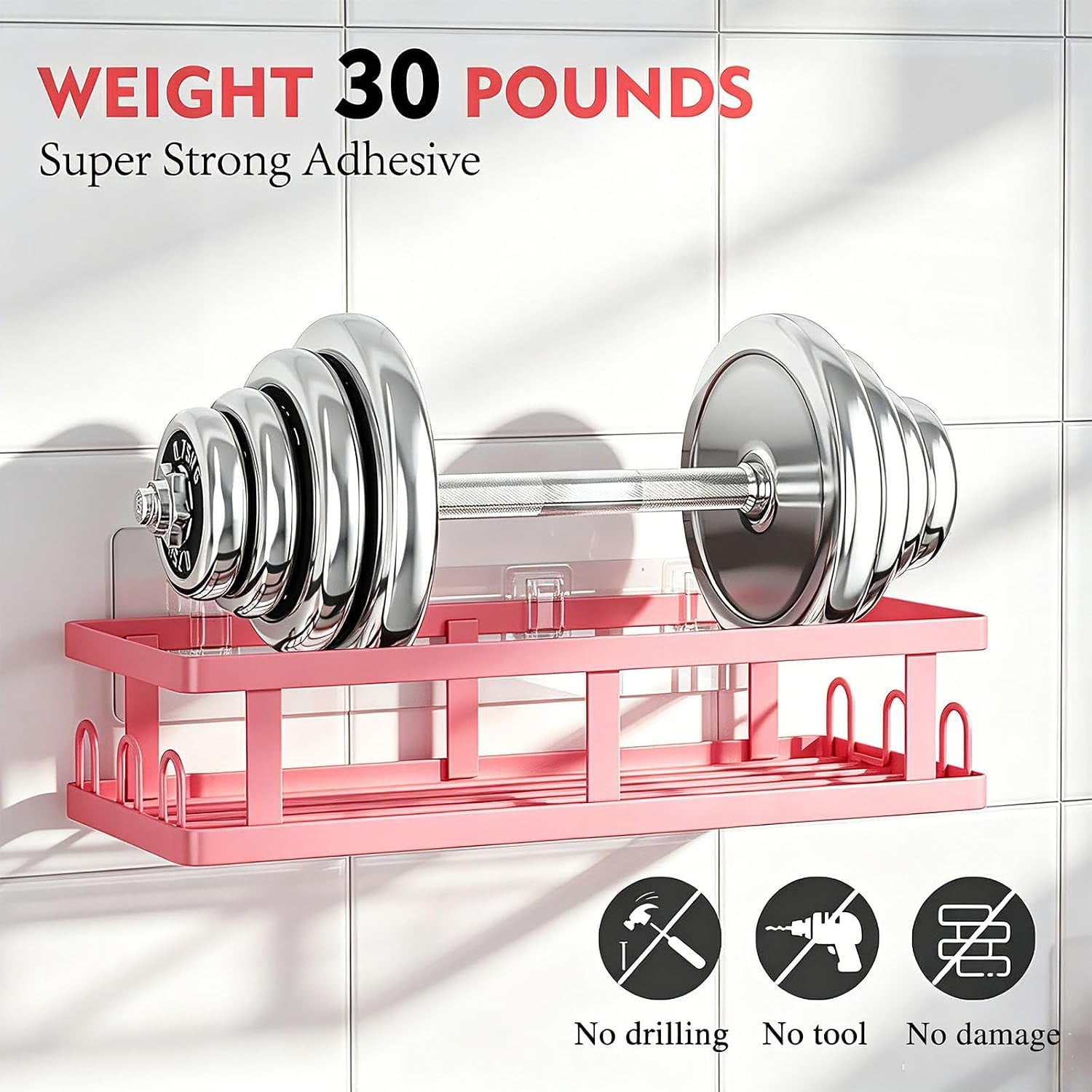 pink-shower-caddy-6-pack-adhesive-shower-shelves
