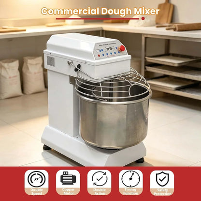 30QT Commercial Electric Dough Stand Mixer Kneading Machine 2200W | Industrial 110V Stainless Steel Dough Flour Mixing Machine, Bread Kneader Dual Speed,Intelligent Control, 26LB Dry Flour2