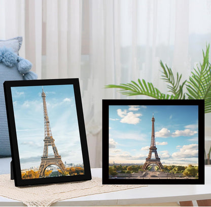8X10 Picture Frame Set of 10, Display Pictures 5X7 with Mat or 8X10 Prints without Mat, Wall Mounting or Tabletop,Black6