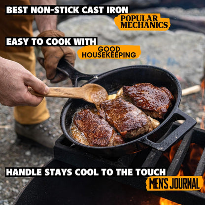 Stargazer 12-Inch Cast Iron Skillet | Made in USA, Seasoned, Premium Frying Pan for Grilling, Searing, Baking & More – Durable Cast Iron with Smooth Cooking Surface4