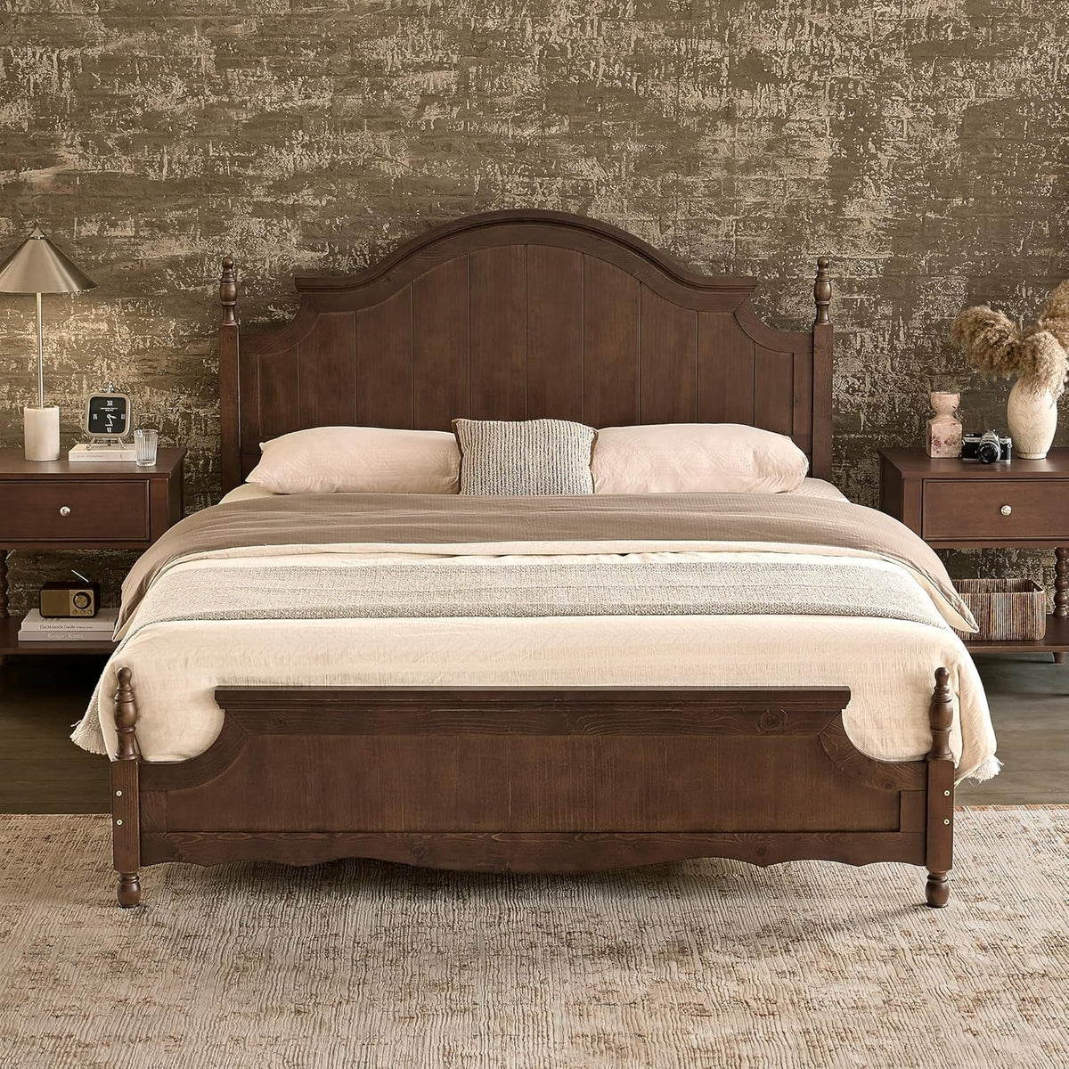 queen-size-solid-wood-poster-bed-55-arched-headboard-dark-walnut