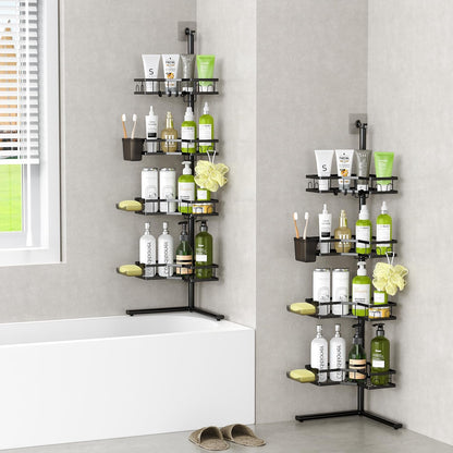 Standing Corner Shower Caddy - 4-Tier Rustproof Adjustable Shower Shelves7