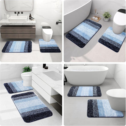 Microfiber Bathroom Rugs, Shaggy Soft Absorbent Bath Rug, 24X169