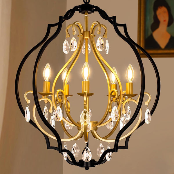 Black and Gold Chandeliers Vintage Orb Chandeliers for Dining Room1