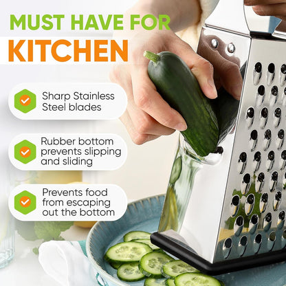 Stainless Steel Cheese Grater, Large Box Grater for Kitchen4