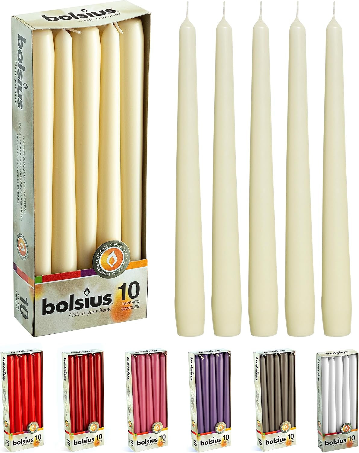 ivory-taper-candles-10-pack-unscented-10-inch-dinner-candle-set-8-hours-burn-time-premium-european-quality-smokeless-and-dripless-household-wedding-party-and-home-decor-candlesticks