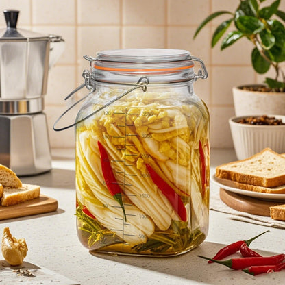 2 Pack 1 Gallon Glass Jar with Airtight Lids,Super Wide Mouth Large Mason Jars 128 Oz,Glass Gallon Jugs Storage Container for Sun Tea,Kombucha,Storing,Canning6