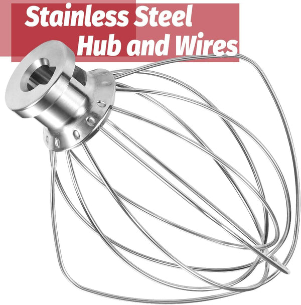 K45WW Dishwasher Safe Whisk Attachment Fits 4.5 Quart and 5 QT Kitchenaid Tilt-Head Stand Mixer Stainless Steel 6 Wires Whip for Egg Heavy Cream Beater, Cakes Mayonnaise4