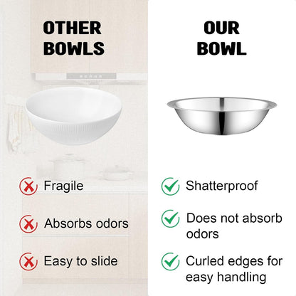 15 Pcs Stainless Steel Bowls 6.3 Inch Base Prep Bowls4
