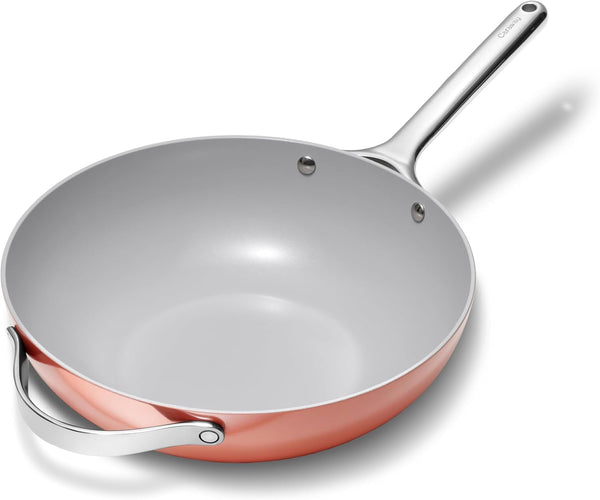 Caraway 12" Non-Stick Ceramic-Coated Stir Fry Pan | Wok-Inspired Pan, Free from Forever Chemicals, High-Sloped Walls, Stainless Steel Handles, Perracotta1