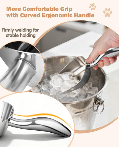 Stainless Steel Cat-Dog Food-Scoop Measuring 1-Cup, Pet Food Scoop with Measuring Lines for Dogs, Cats, and Kitchen Use, Dishwasher Safe4