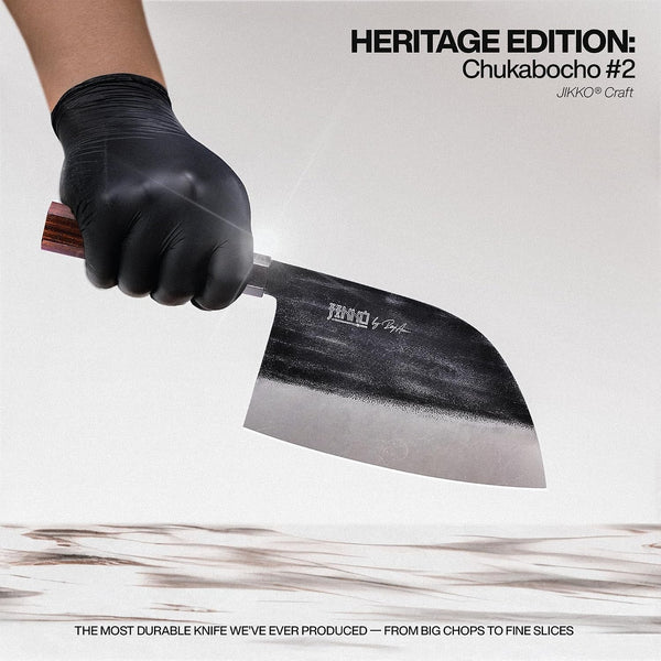 ® Heritage Edition – Chukabocho #2 Japanese Cleaver Knife | Hand-Forged AUS-8 Steel Butcher Knife with Ebony & Rosewood Handle – Heavy-Duty Meat & Vegetable Cleaver with 3× Edge Retention2