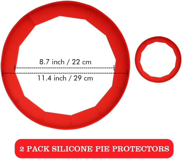 Adjustable Silicone Pie Crust Shields - Baking Protectors Cover Ring Fits 8-11.4 Inch Pies3