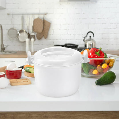 Rice Cooker for Microwave, Large White Plastic Portable Rice Cooker with Lid, Microwave Rice Cooker Small, Ideal for Travel, Multi-Functional Insulated Dinner Pail2
