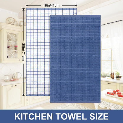 Large Premium Cotton Kitchen Towels 16"X 28", 6 Pack, Navy Blue5