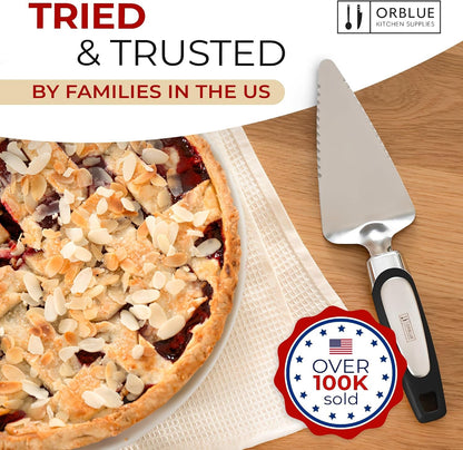 Pie Server, Essential Kitchen Tool, Serrated on Both Sides, Great for Right or Left Handed Chef, Stainless Steel Flatware, Cake Cutter, Black9