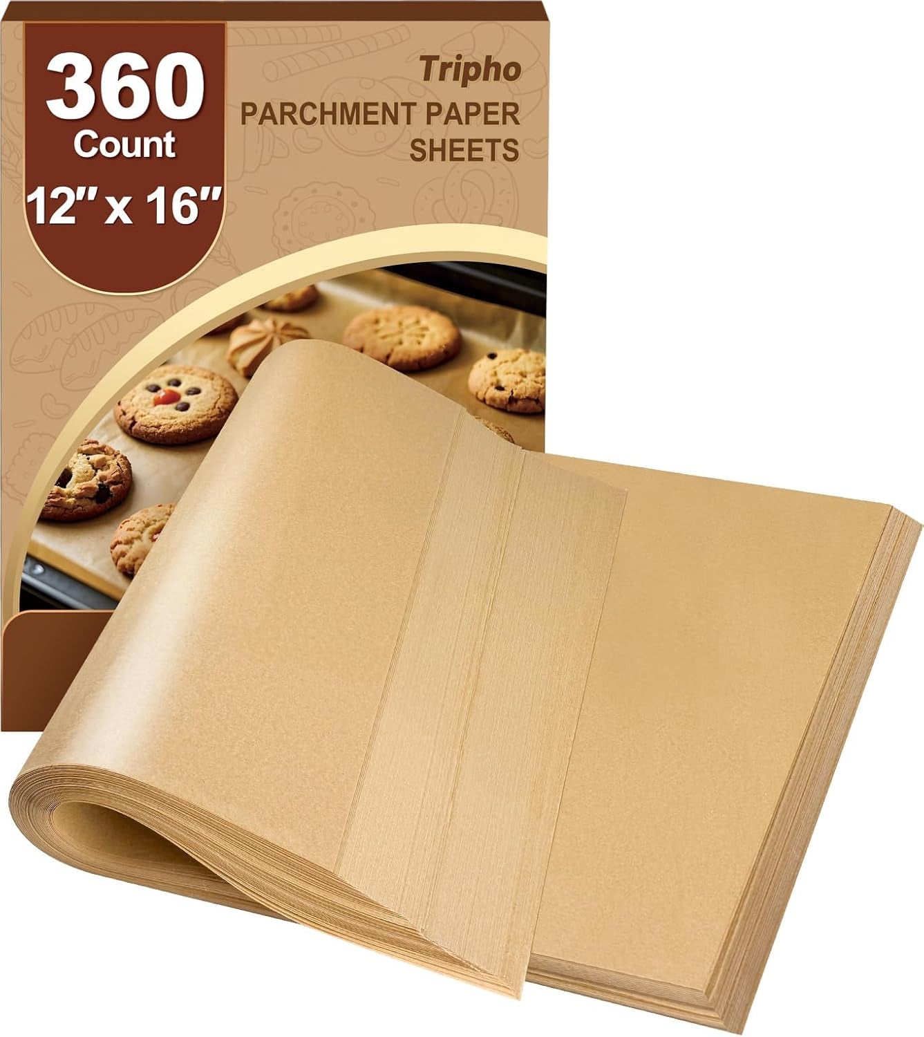 360-count-12x-16-heavy-duty-parchment-paper-sheets-for-baking-no-stick-no-leak-unbleached-baking-paper-pre-cut-half-parchment-paper-sheets-for-oven-air-fryer-microwave