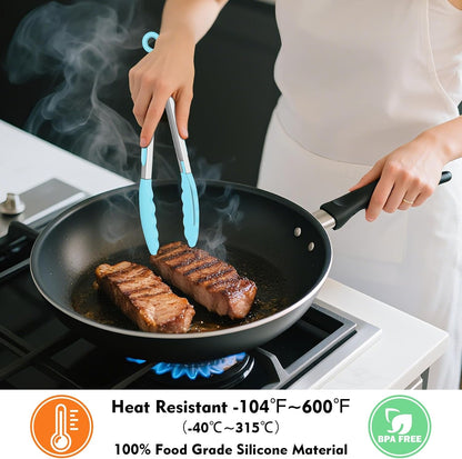 Silicone Serving Tongs for Cooking 9-Inch Kitchen Tongs with Silicone Tips, Set of 3 (Gradient Blue)3