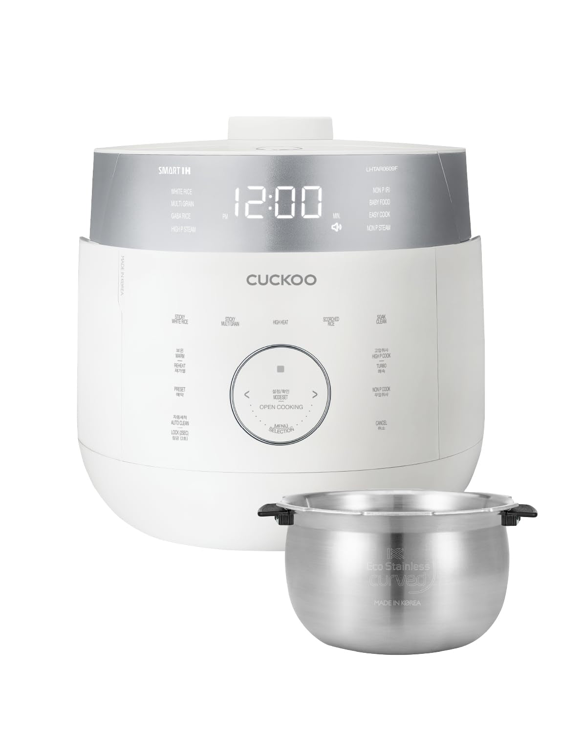 cuckoo-twin-pressure-induction-rice-cooker-12-cup-cooked-crp-lhtar0609fw-6-cup-uncooked-capacity-full-stainless-steel-inner-pot-21-menus-12-19-minute-turbo-white-rice-auto-clean-made-in-korea