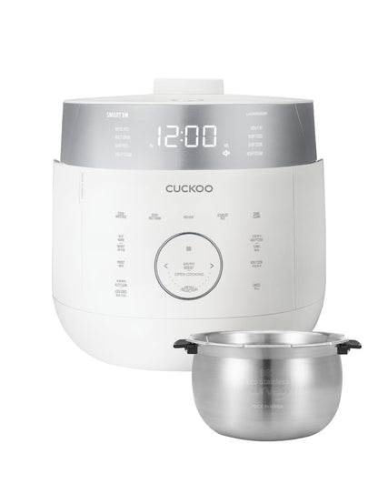 CUCKOO Twin Pressure Induction Rice Cooker, 12-Cup Cooked, CRP-LHTAR0609FW | 6-Cup Uncooked Capacity, Full Stainless Steel Inner Pot, 21 Menus, 12-19 Minute Turbo White Rice, Auto Clean, Made in Korea1