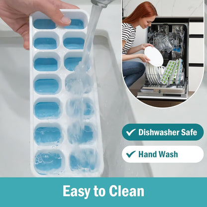 3 Pack Ice Cube Trays with Lid for Freezer, Flexible Silicone Bottom for Easy Release, Stackable Space-Saving Ice Molds, 1.2" Cubes Color-Coded (2 Green 1 Blue) for Juice, Coffee & Cocktails, BPA Free5