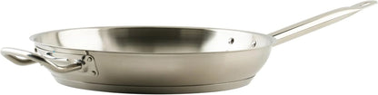 Winco 12" Stainless Steel Fry Pan with Helper Handle | Dishwasher Safe, Induction Compatible, Even Heat Distribution, Helper Handle, Great for Sauteing, Searing and Frying1