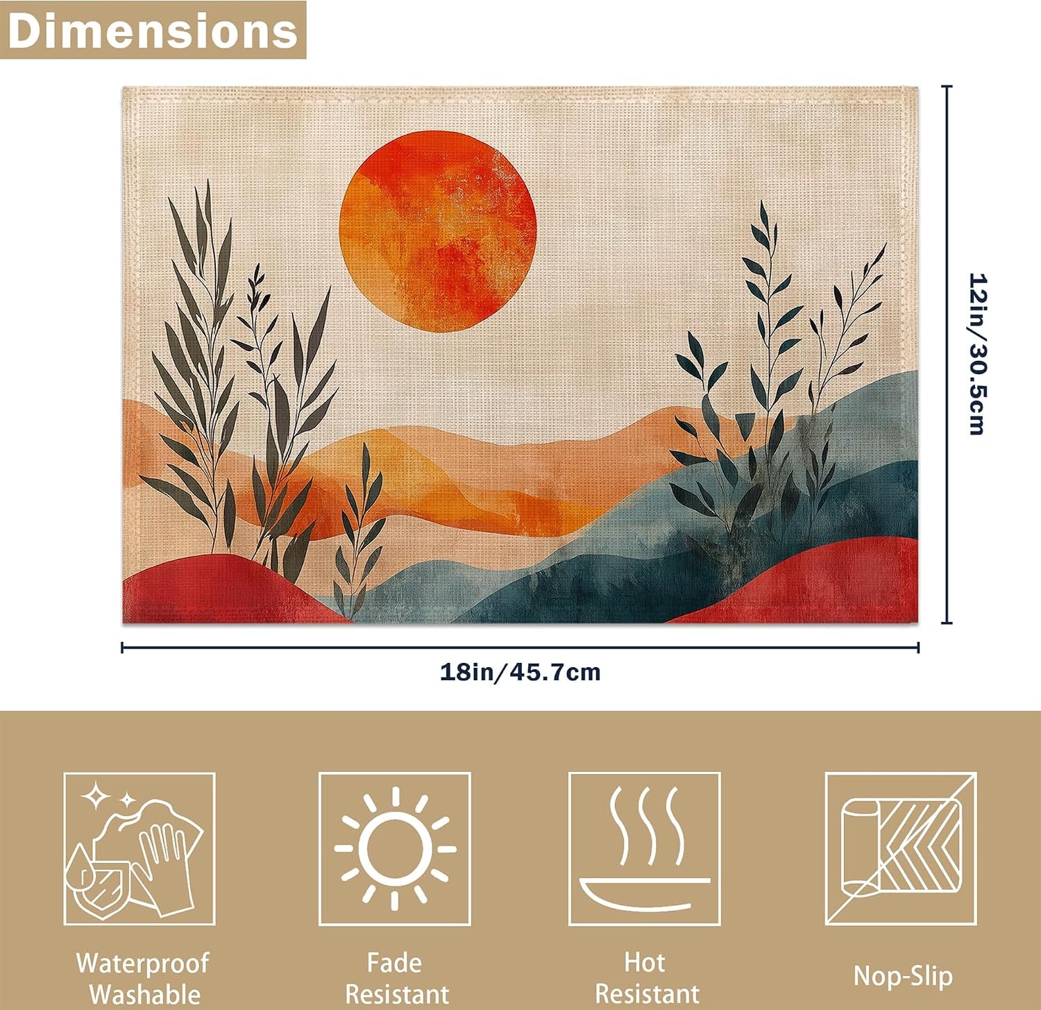 boho-sunrise-abstract-sun-leaves-placemats-set-of-6-linen-table-mats-12x18-inch-washable-placemats-for-dining-table-non-slip-heat-resistant-mats-for-kitchen-home-decor