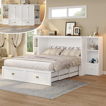 Full Size Murphy Bed with Bedside Tables & Charging Station4