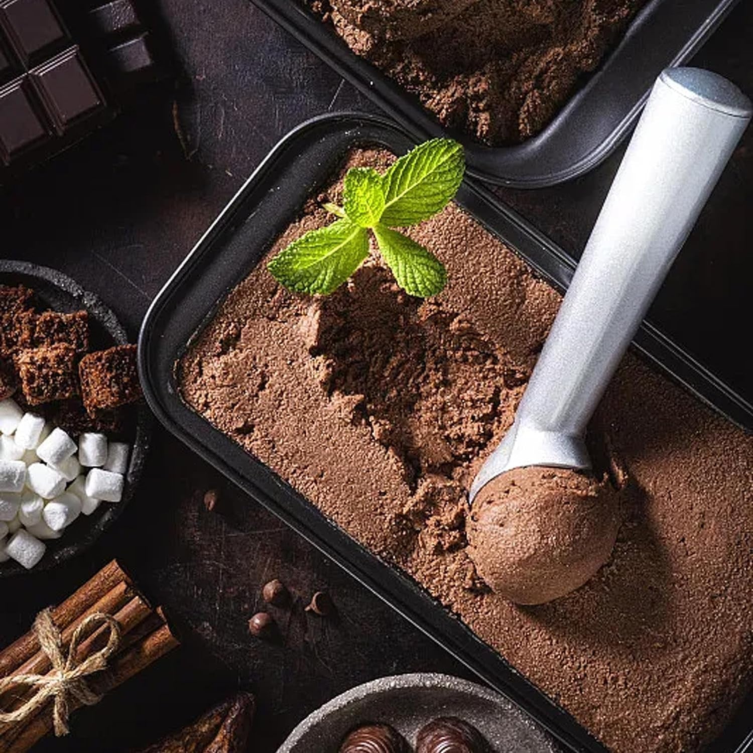 ice-cream-scoop-7-inches-nonstick-anti-freeze-one-piece-aluminum-scooper-spoon-heavy-duty-durable-design-easy-clean-for-gelato-cookie-dough-sorbet-almond-silver