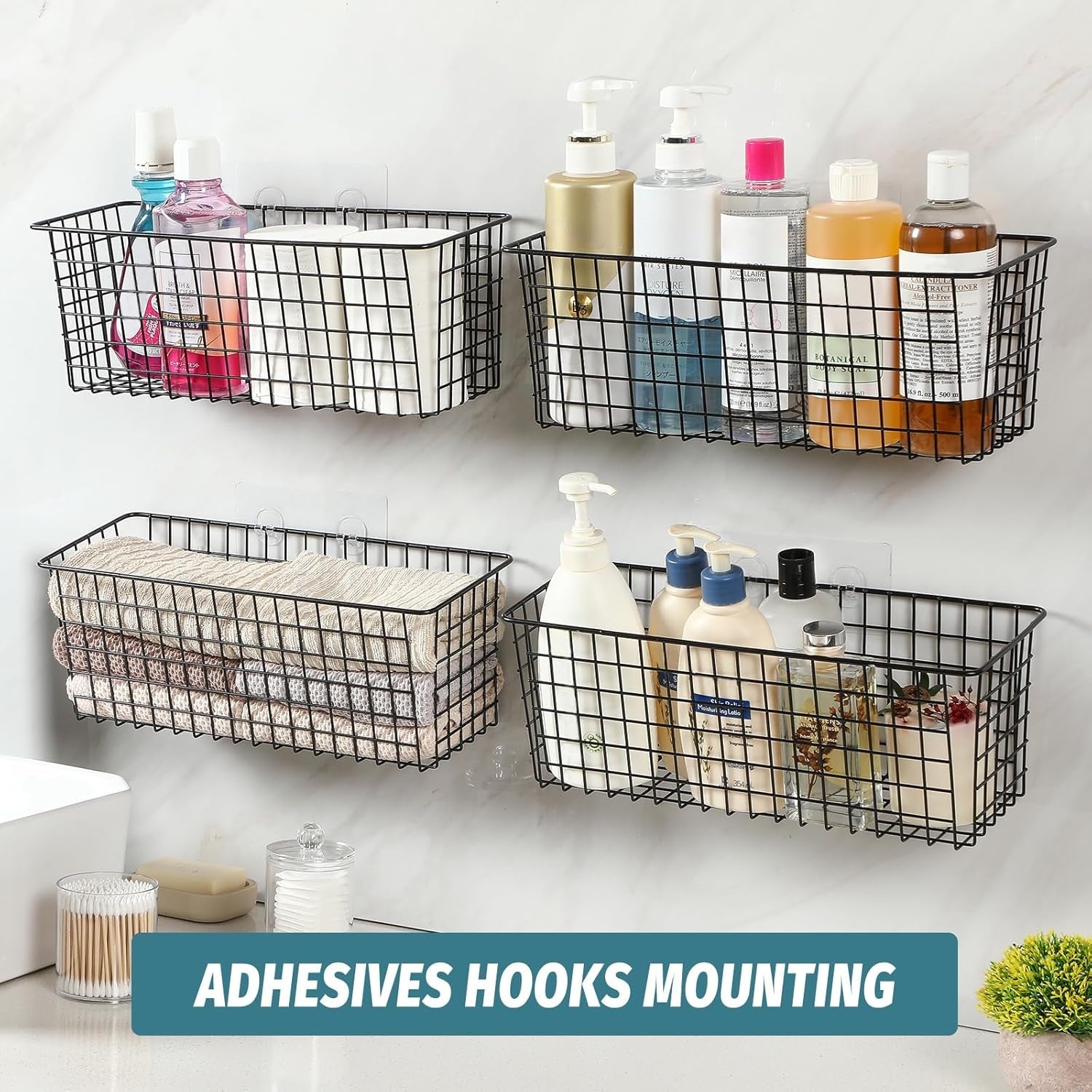 4-set-extra-large-hanging-wall-mount-storage-baskets-with-adhesive-hooks-steel-hooks-multiuse-sturdy-wire-metal-organizing-baskets-for-home-kitchen-bathroom-pantry-utility-organizer-black