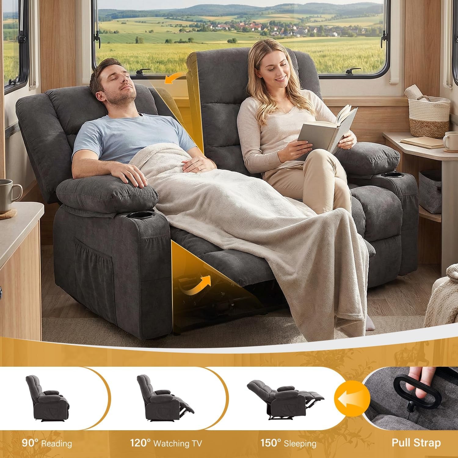recliner-loveseat-with-cup-holders-for-living-room-2-seat-manual-loveseat-recliner-with-side-pocket