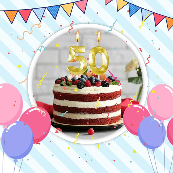 50Th Birthday Decorations for Women and Men, Gold Number 50 Candle5