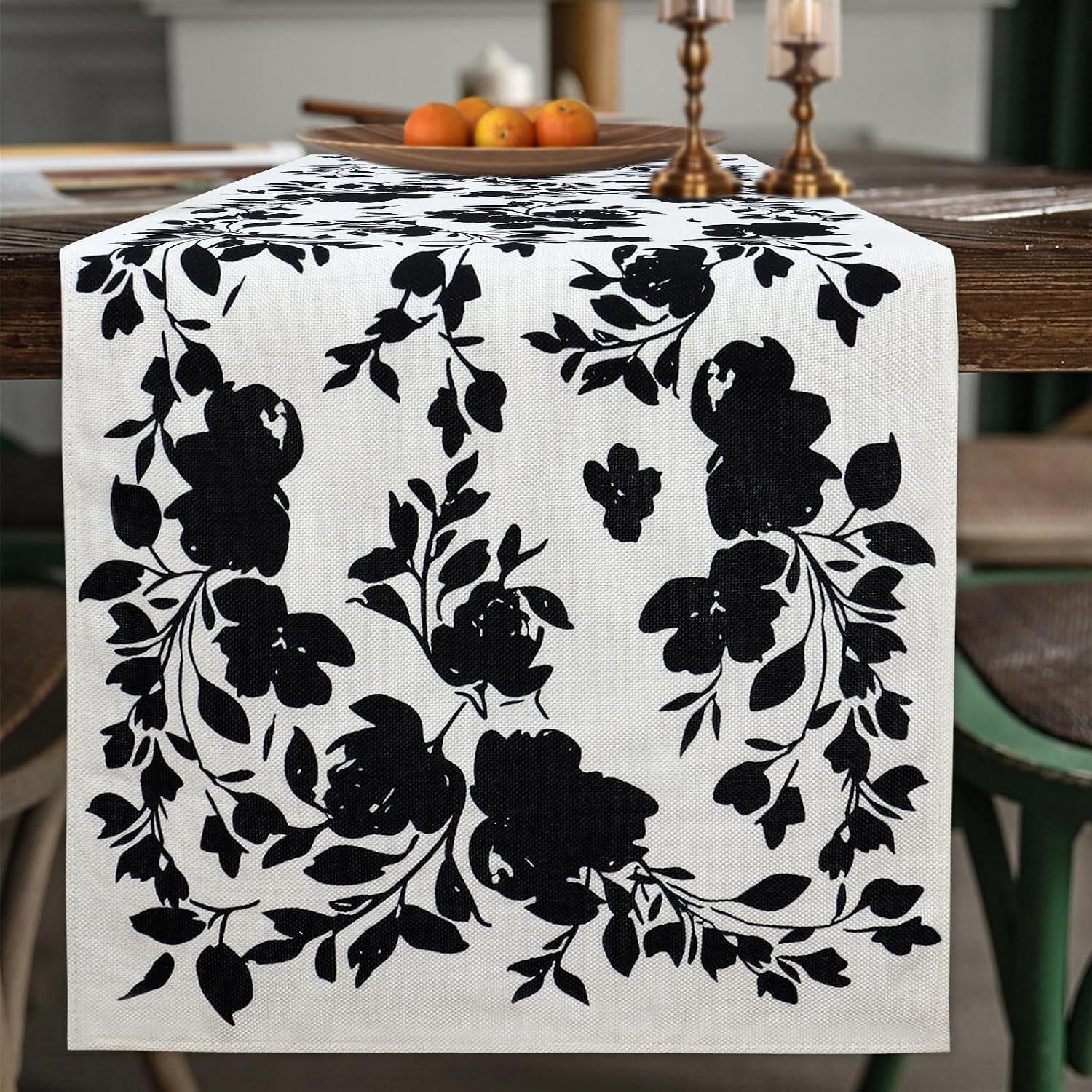black-rose-floral-table-runner-black-and-white-table-runners-13x72-inch