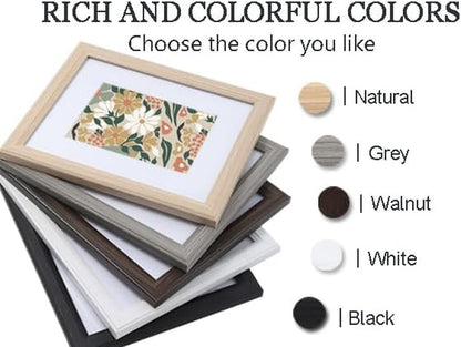 5X7 Picture Frame, Photo Frame Walnut with Real Glass for Picture 4X6 Photo with Mat or 5X7 Photo without Mat, Composite Wood Picture Frames for Table Top and Wall Best Gift6