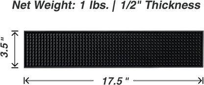 17.5X3.5 Inches Long PVC Bar Rail Mat Non-Slip Serving Spill Mat (Pack of 2)2