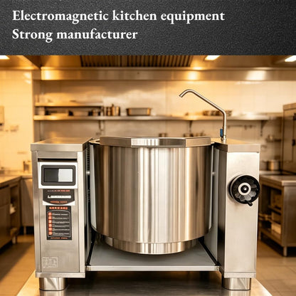 200L Commercial Tilting Induction Skillet, 25KW High Power Stir Fry Wok, 800Mm Diameter 420Mm Depth, Full Stainless Steel & Cast Iron, Heavy Duty for Restaurant Central Kitchen Food Processing5