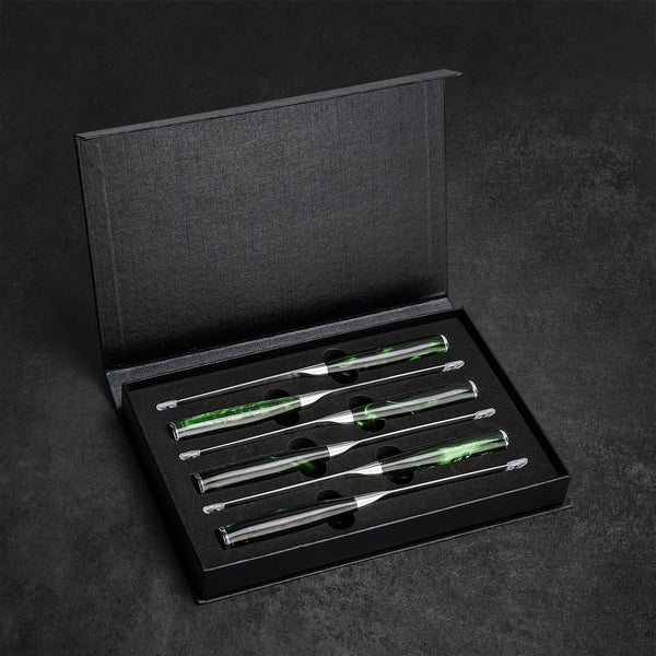 SENKEN 14-Piece "Wasabi" Japanese Kitchen Knife Set - 8-Piece Chef Knife Set with 6 Matching Serrated Steak Knives9