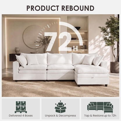 115'' L Shaped Cloud Couch for Living Room Sectional Sofa7