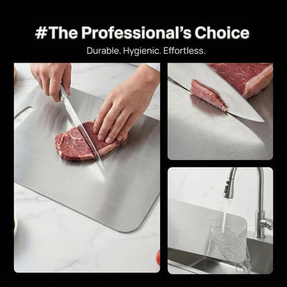 3 PCS 304 Stainless Steel Cutting Board Set for Kitchen | Smooth Edges, Lightweight and Easy to Store, Stain- and Odor-Resistant, Dishwasher Safe for Daily Food Prep, S+M+L4