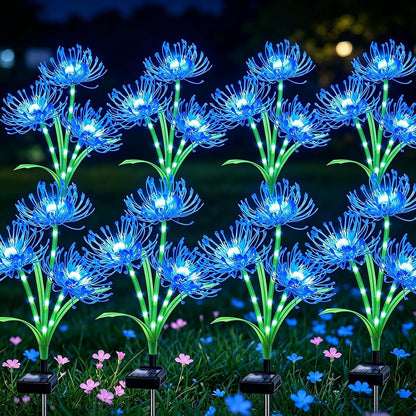 Solar Lights Outdoor, 8 Pack Blue Spider Lily Garden Flower Lights1