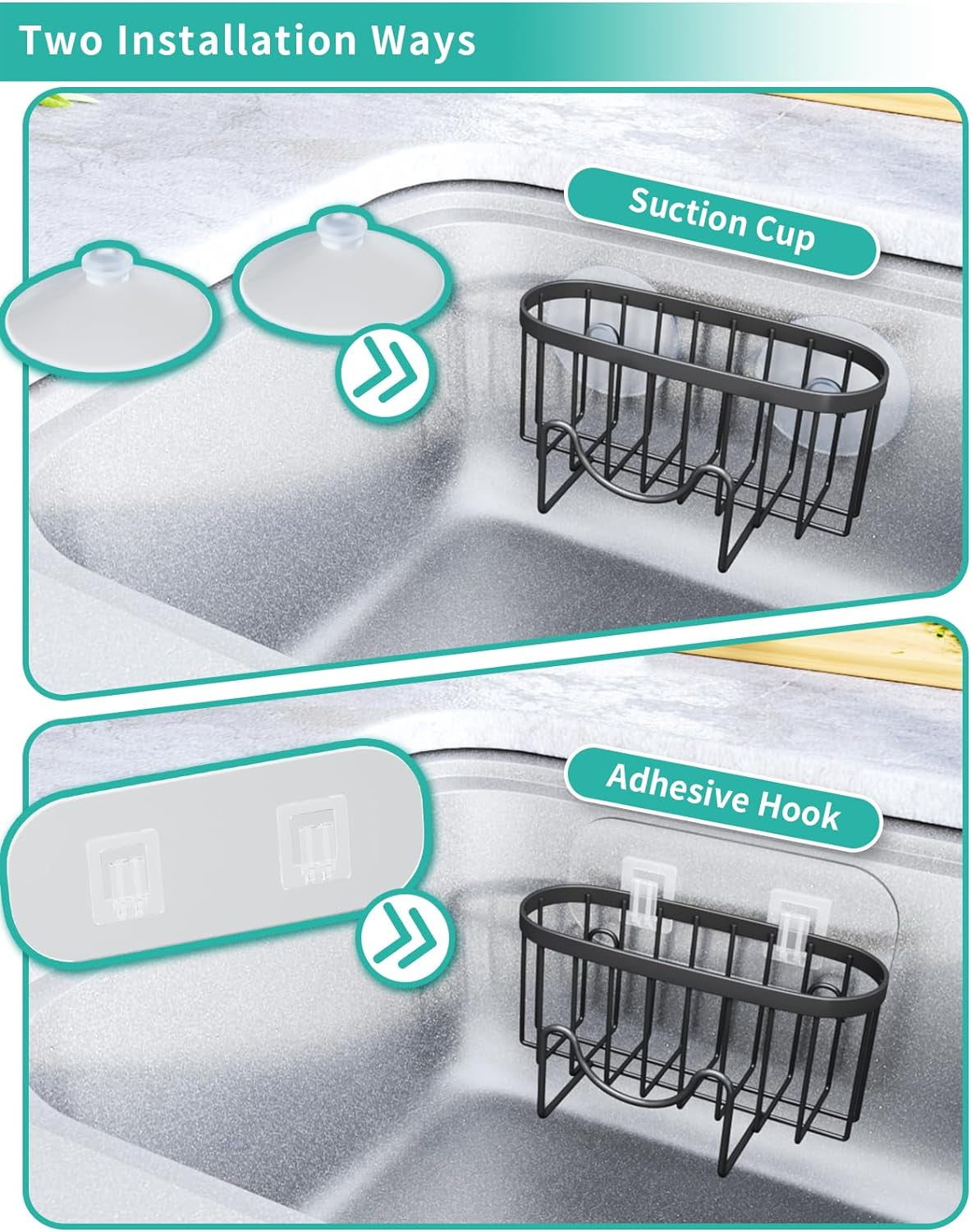 multifunctional-sponge-holder-with-unique-m-shaped-2-installation-methods-kitchen-sink-caddy-organizer-rustproof-stainless-steel-kitchen-organizers-and-storage-essentials-black