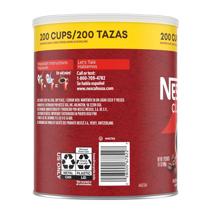 NESCAFÉ Clasico Dark Roast Instant Coffee, 14.1 Oz Canister | Smooth Dark Roast Instant Coffee; Single 14.1 Oz Canister8
